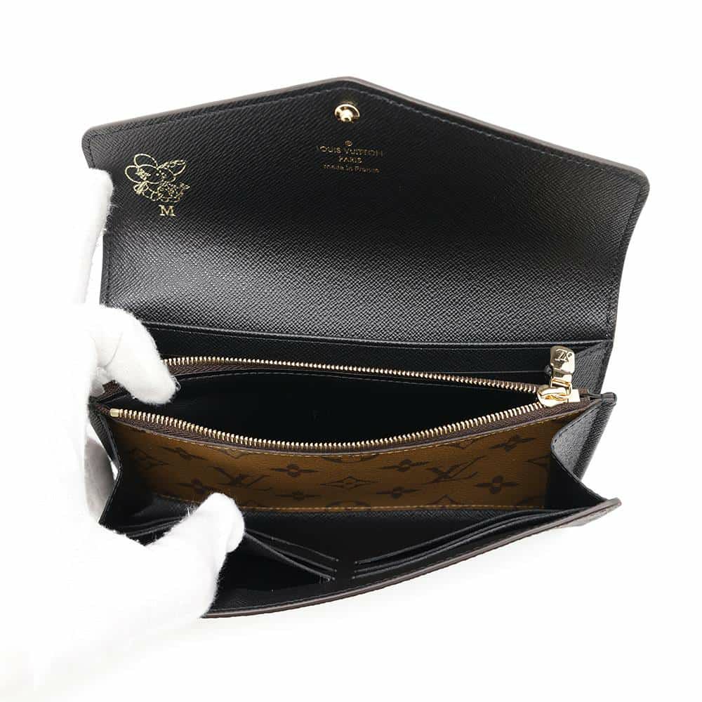 ルイヴィトン 長財布 モノグラム・ジャイアント ポルトフォイユ・サラ M80726 ブラック 黒 イニシャル入り