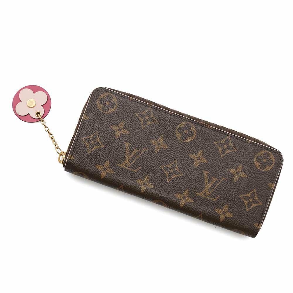 ルイヴィトン 長財布 モノグラム ポルトフォイユ・クレマンス M64201 LOUIS VUITTON ヴィトン 財布 フラワーチャーム付き