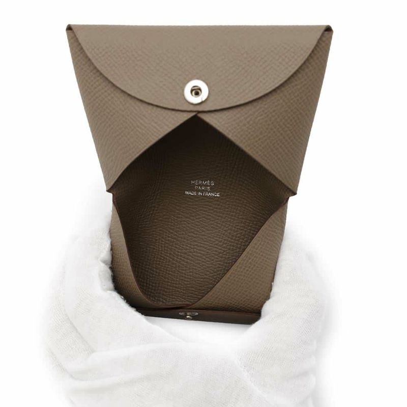 エルメス カードケース カルヴィ エトゥープ エプソン B刻印 HERMES 名刺入れ