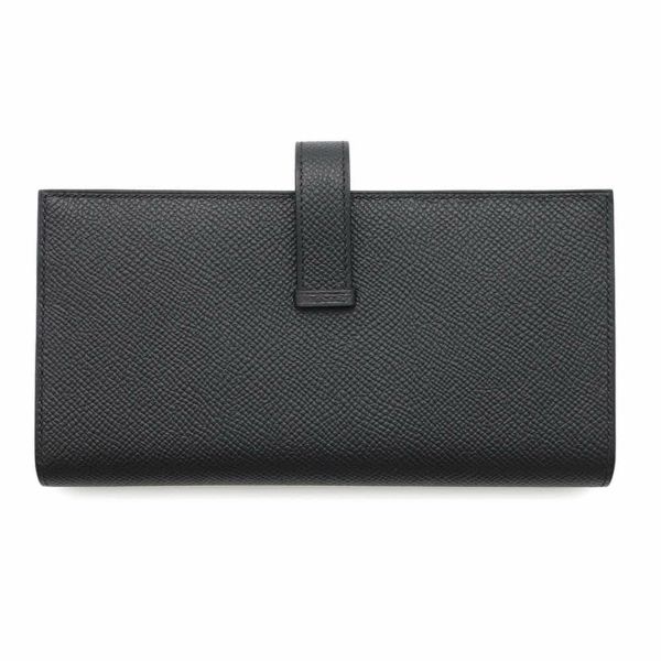 エルメス 長財布 ベアンスフレ ブラック/モノクローム金具 エプソン W刻印 HERMES 財布 黒