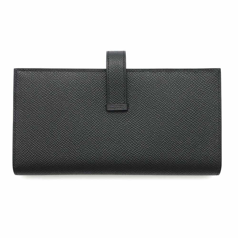 エルメス 長財布 ベアンスフレ ブラック/モノクローム金具 エプソン W刻印 HERMES 財布 黒
