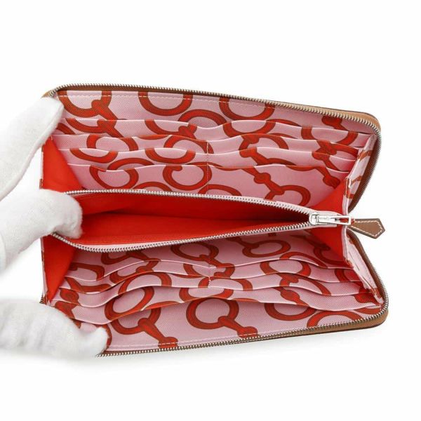 エルメス 長財布 アザップロング シルクイン ゴールド/シルバー金具 エバーカラー B刻印 HERMES 財布