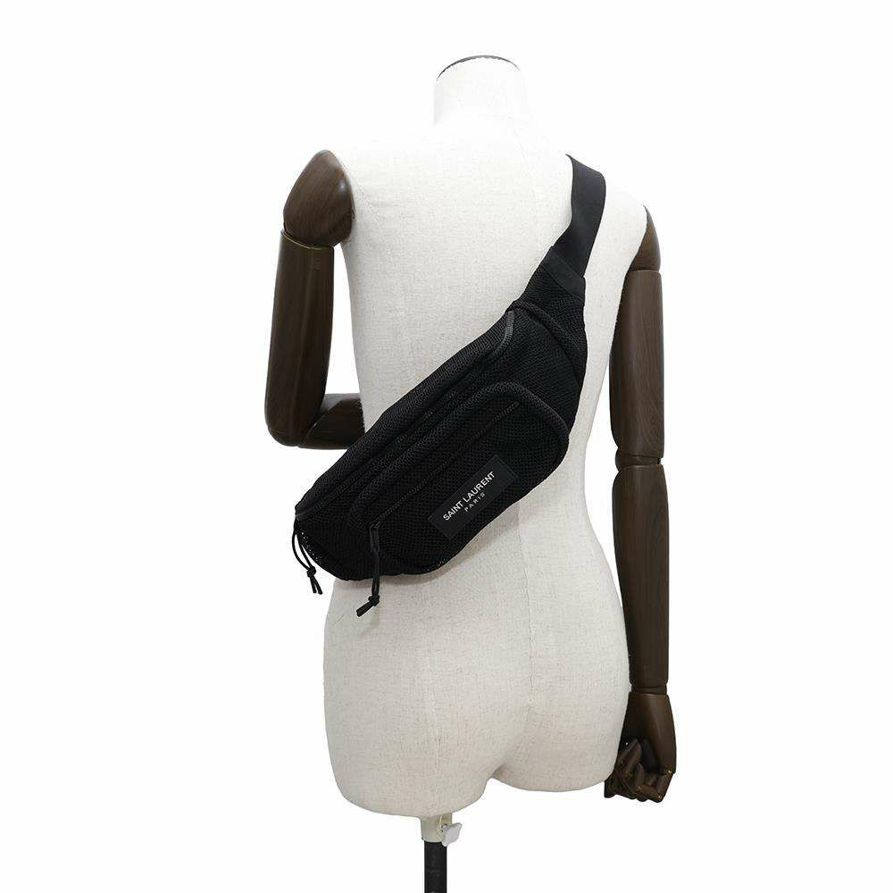 サンローランパリ ボディバッグ ロゴ クロスボディバッグ ナイロン 671640 SAINT LAURENT PARIS 黒
