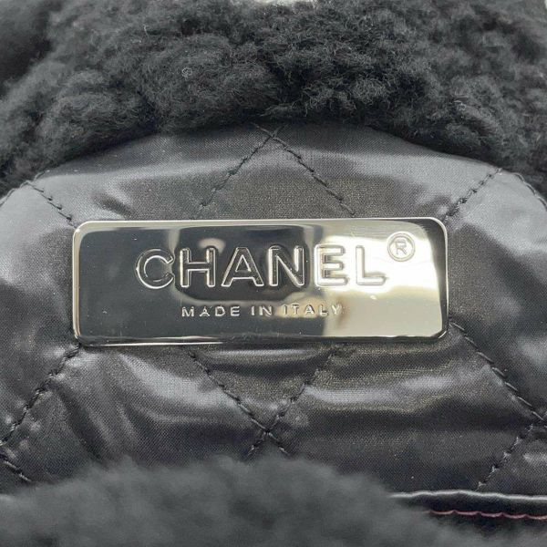 シャネル トートバッグ ココマーク ココネージュ ツイード ムートン AS0981 CHANEL バッグ 巾着バッグ 黒