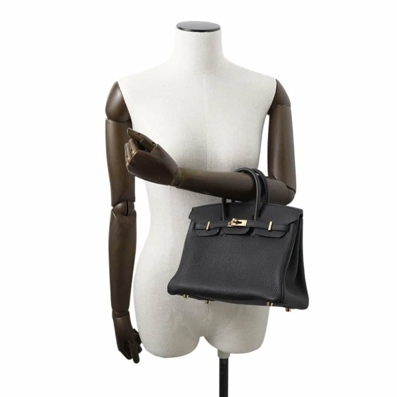 エルメス バーキン25 ブラック/ゴールド金具 トゴ U刻印 HERMES Birkin ハンドバッグ 黒