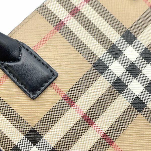 バーバリー トートバッグ チェック ロゴ PVC レザー BURBERRY 2wayショルダー ハンドバッグ 黒