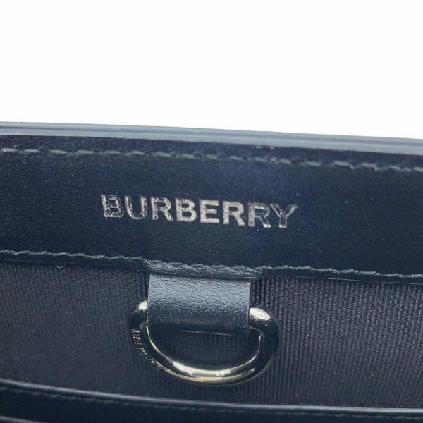 バーバリー トートバッグ チェック ロゴ PVC レザー BURBERRY 2wayショルダー ハンドバッグ 黒