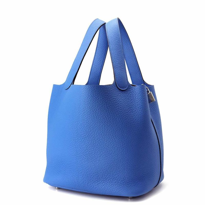 エルメス ハンドバッグ ピコタンロックMM ブルーフランス/シルバー金具 トリヨンクレマンス W刻印
