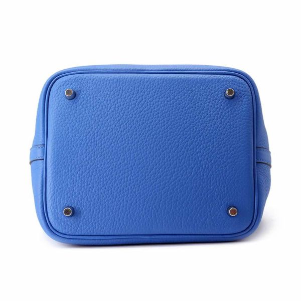 エルメス ハンドバッグ ピコタンロックMM ブルーフランス/シルバー金具 トリヨンクレマンス W刻印
