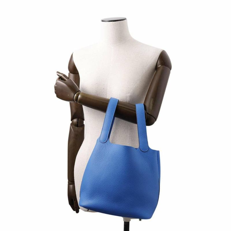 エルメス ハンドバッグ ピコタンロックMM ブルーフランス/シルバー金具 トリヨンクレマンス W刻印
