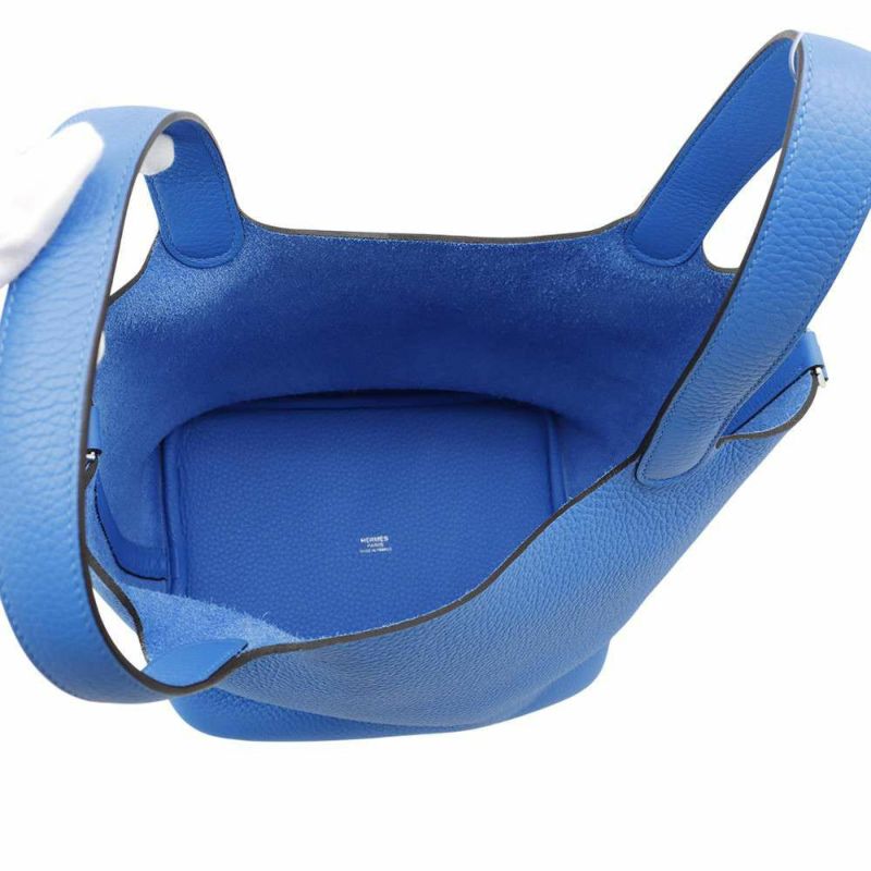 エルメス ハンドバッグ ピコタンロックMM ブルーフランス/シルバー金具 トリヨンクレマンス W刻印