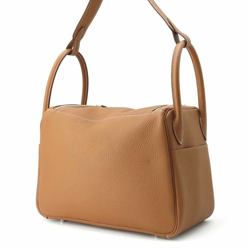 エルメス ハンドバッグ リンディ30 ゴールド/シルバー金具 トリヨンクレマンス W刻印 2wayショルダー