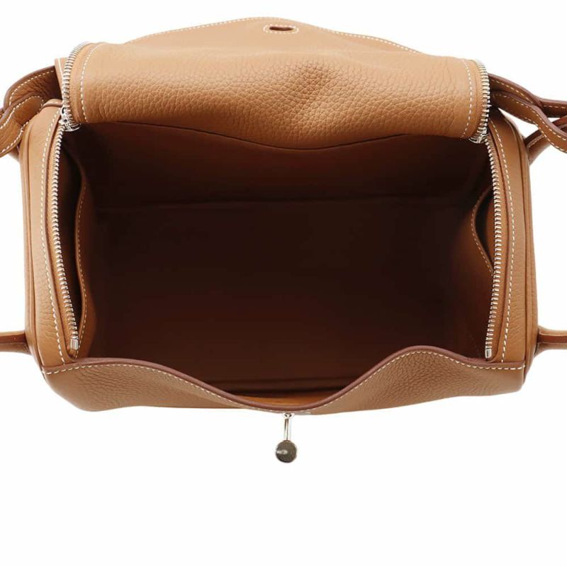 エルメス ハンドバッグ リンディ30 ゴールド/シルバー金具 トリヨンクレマンス W刻印 2wayショルダー