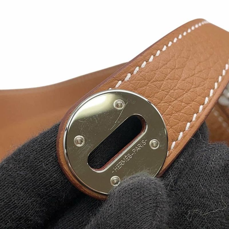 エルメス ハンドバッグ リンディ30 ゴールド/シルバー金具 トリヨンクレマンス W刻印 2wayショルダー