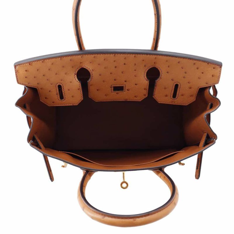 エルメス バーキン30 コニャック/ゴールド金具 オーストリッチ Y刻印 HERMES Birkin ハンドバッグ