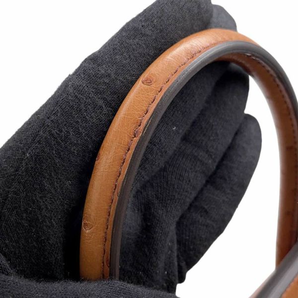 エルメス バーキン30 コニャック/ゴールド金具 オーストリッチ Y刻印 HERMES Birkin ハンドバッグ