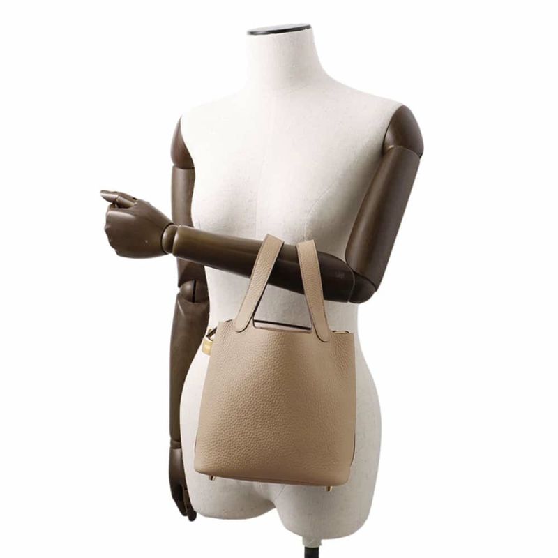 エルメス ハンドバッグ ピコタンロックPM ベージュマルファ/ゴールド金具 トリヨンクレマンス W刻印