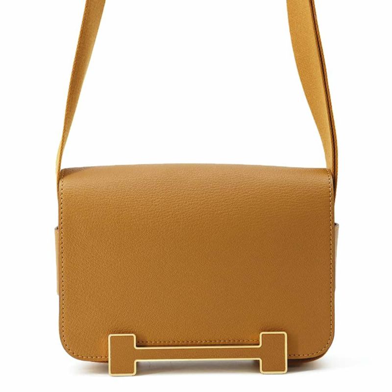 エルメス ショルダーバッグ ゲタ キャメル/ゴールド金具 シェブルミゾル W刻印 HERMES バッグ シェーブル