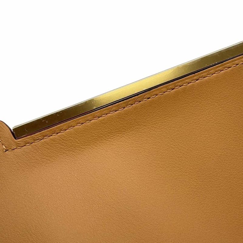 エルメス ショルダーバッグ ゲタ キャメル/ゴールド金具 シェブルミゾル W刻印 HERMES バッグ シェーブル