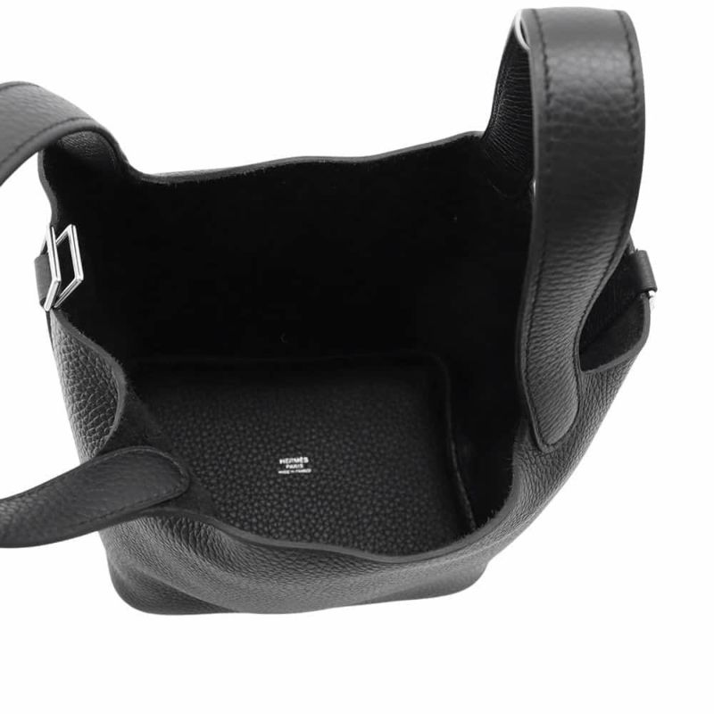 エルメス ハンドバッグ ピコタンロックPM ブラック/シルバー金具 トリヨンクレマンス W刻印 黒