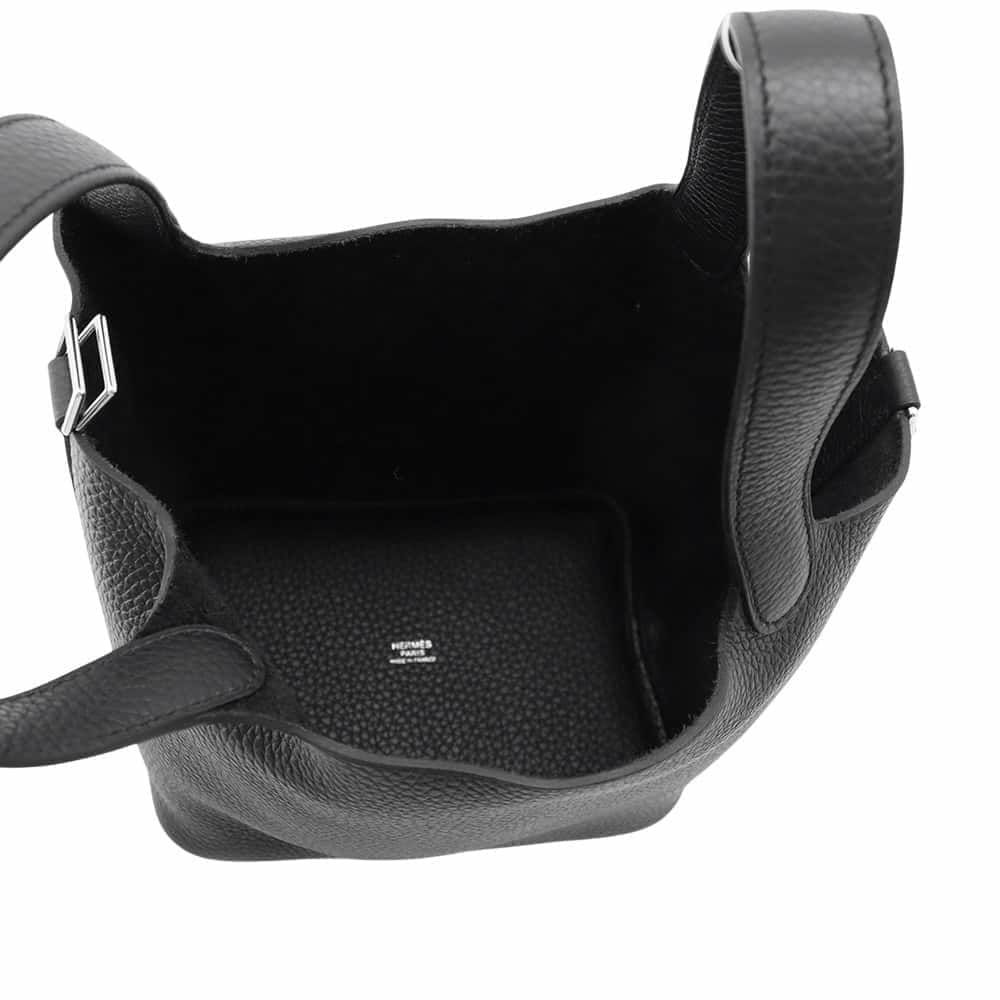 エルメス ハンドバッグ ピコタンロックPM ブラック/シルバー金具 トリヨンクレマンス W刻印 黒