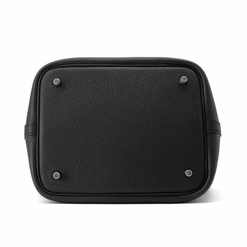 エルメス ハンドバッグ ピコタンロックMM ブラック/シルバー金具 トリヨンクレマンス W刻印 黒