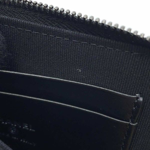 シャネル コインケース ココマーク マトラッセ L字ファスナー コンパクトウォレット カーフレザー AP3997 カードケース 黒