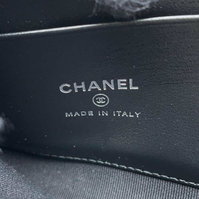 シャネル コインケース ココマーク マトラッセ L字ファスナー コンパクトウォレット カーフレザー AP3997 カードケース 黒