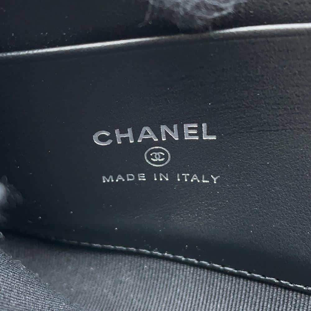 シャネル コインケース ココマーク マトラッセ L字ファスナー コンパクトウォレット カーフレザー AP3997 カードケース 黒