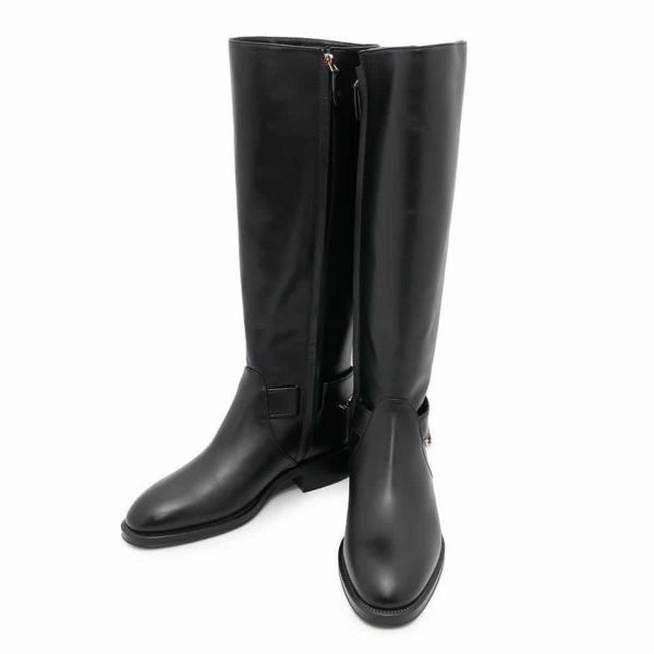 シャネル ロングブーツ ココマーク チェーン レディースサイズ37C G39171 CHANEL 靴 黒