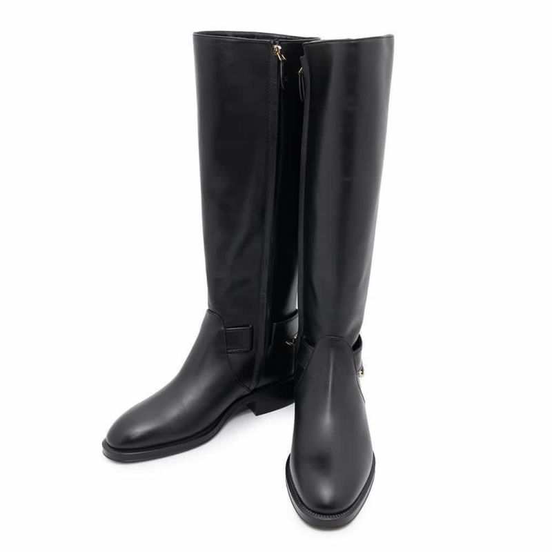 シャネル ロングブーツ ココマーク チェーン レディースサイズ37C G39171 CHANEL 靴 黒