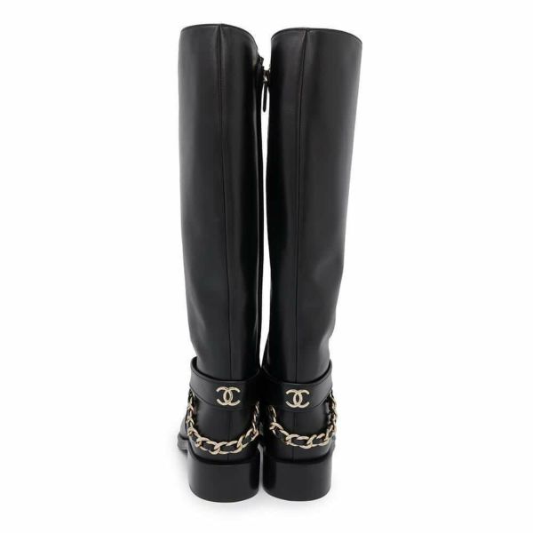シャネル ロングブーツ ココマーク チェーン レディースサイズ37C G39171 CHANEL 靴 黒