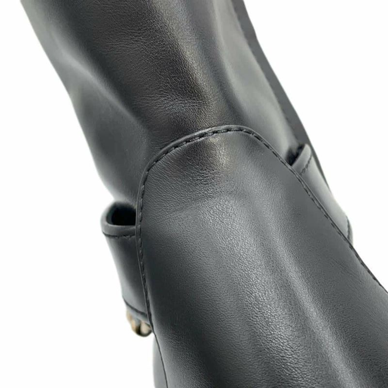 シャネル ロングブーツ ココマーク チェーン レディースサイズ37C G39171 CHANEL 靴 黒