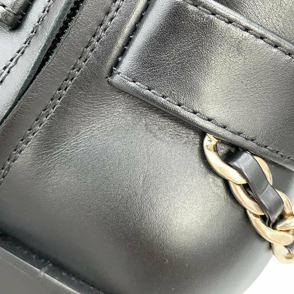 シャネル ロングブーツ ココマーク チェーン レディースサイズ37C G39171 CHANEL 靴 黒