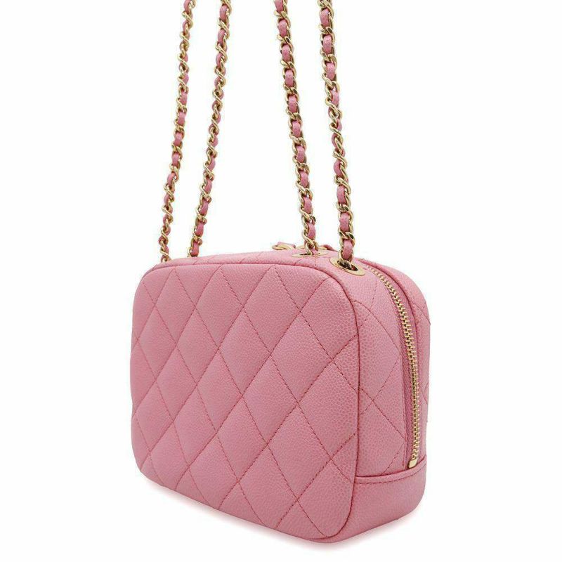 シャネル チェーンショルダーバッグ マトラッセ ココマーク カメラバッグ キャビアスキン CHANEL 2way
