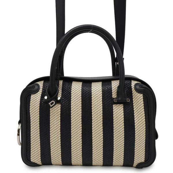 デルヴォー ハンドバッグ クールボックスMM カーフレザー ラフィア AA0457BBK0AOCPA DELVAUX 2way 黒