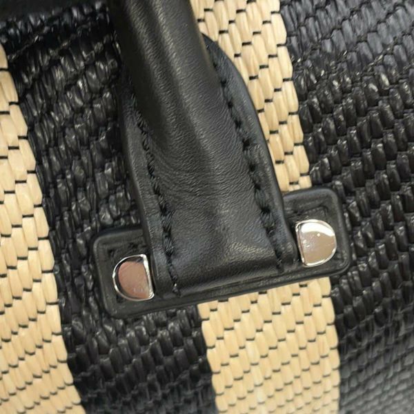 デルヴォー ハンドバッグ クールボックスMM カーフレザー ラフィア AA0457BBK0AOCPA DELVAUX 2way 黒