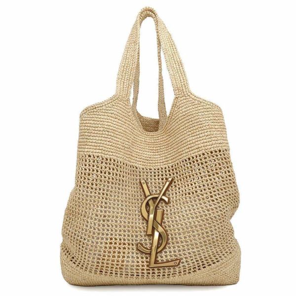 サンローランパリ トートバッグ イカール マキシ ショッピングバッグ ラフィアクロシェ 772191 SAINT LAURENT PARIS