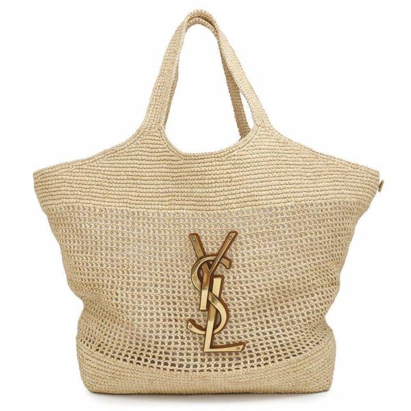 サンローランパリ トートバッグ イカール マキシ ショッピングバッグ ラフィアクロシェ 772191 SAINT LAURENT PARIS