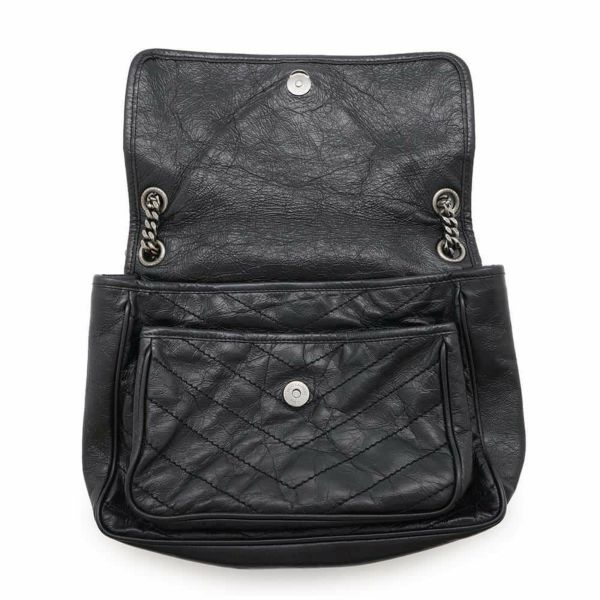 サンローランパリ チェーンショルダーバッグ ニキ ヴィンテージカーフレザー 498894 SAINT LAURENT PARIS 黒
