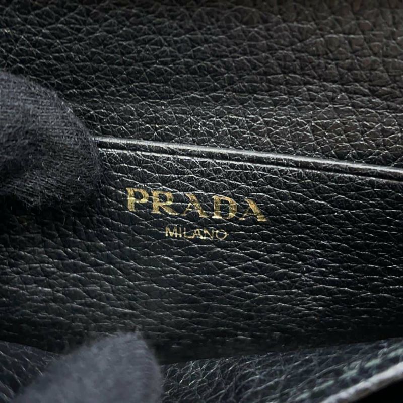 プラダ カードケース ロゴ レザー 1MC122 PRADA 財布 名刺れ 黒