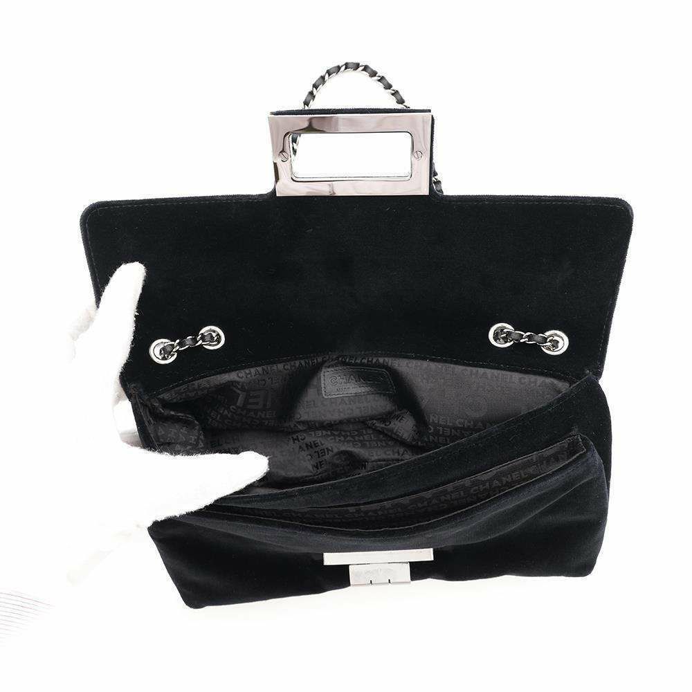 シャネル チェーンショルダーバッグ 2.55 ベロア CHANEL 黒