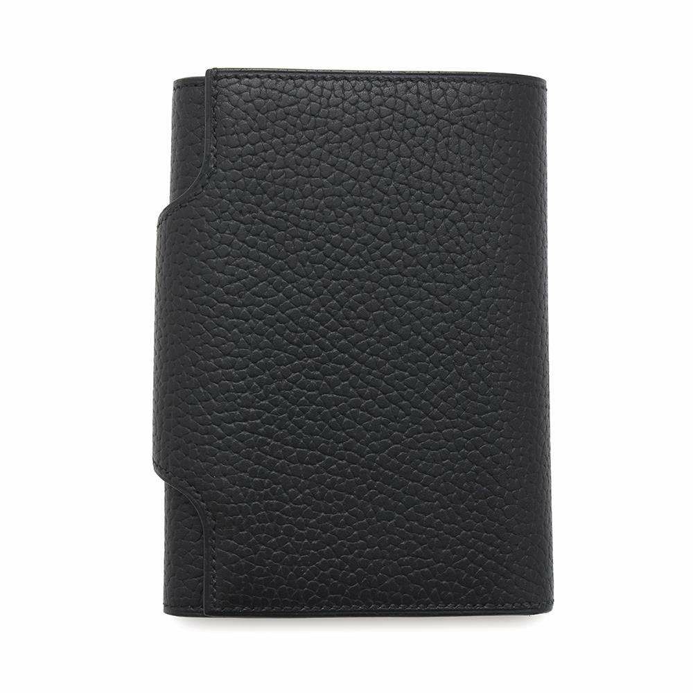 エルメス 二つ折り財布 イリアード コンパクト ブラック/シルバー金具 ヴァッシュ・ギャロップ・ドゥ・エルメス W刻印 黒