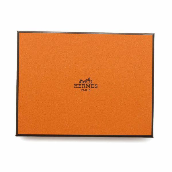 エルメス 二つ折り財布 イリアード コンパクト ブラック/シルバー金具 ヴァッシュ・ギャロップ・ドゥ・エルメス W刻印 黒