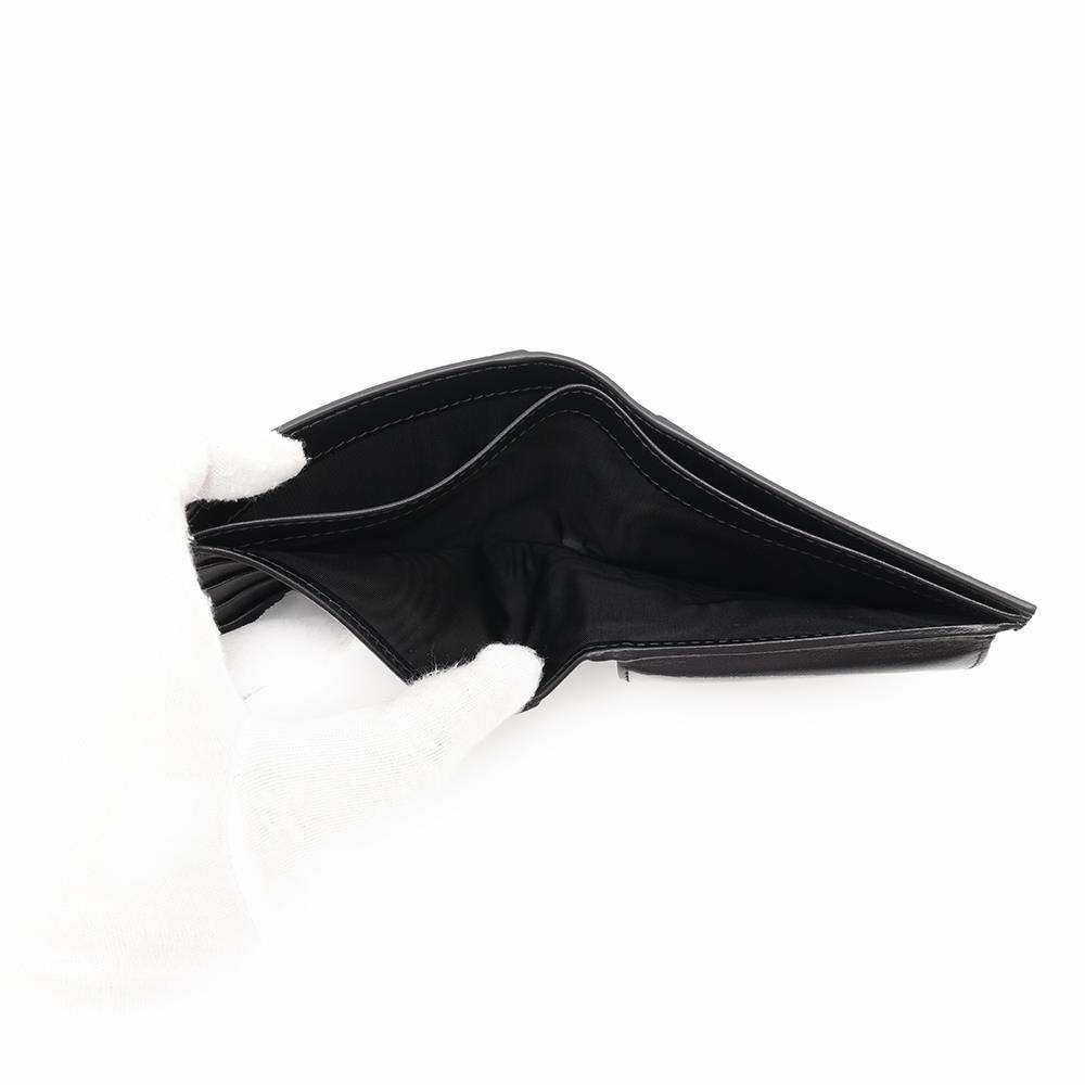 プラダ 二つ折り財布 サフィアーノ レザー ロゴPRADA 財布 メンズ 黒