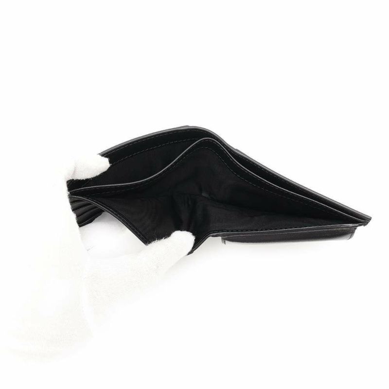 プラダ 二つ折り財布 サフィアーノ レザー ロゴPRADA 財布 メンズ 黒