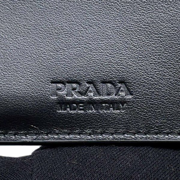 プラダ 二つ折り財布 サフィアーノ レザー ロゴPRADA 財布 メンズ 黒
