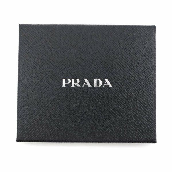 プラダ 二つ折り財布 サフィアーノ レザー ロゴPRADA 財布 メンズ 黒