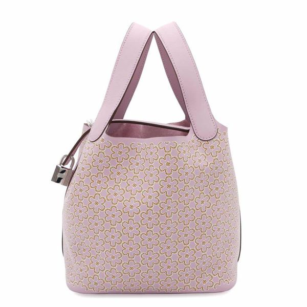 エルメス ハンドバッグ ピコタンロックPM ラッキーデイジー モーヴシルベストル/キュイーブル/ホワイト シルバー金具 スイフト U刻印