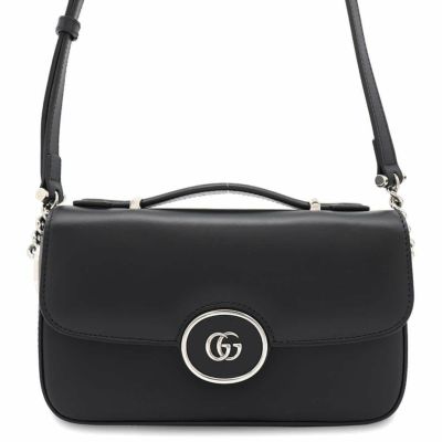 グッチ ショルダーバッグ PETITE GG ミニ レザー 739722 GUCCI 2way 黒 プティットGG 安心保証